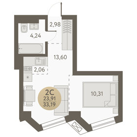 Квартира 33,2 м², 2-комнатная - изображение 1