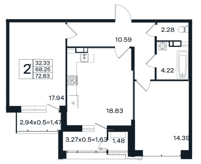 89,2 м², 3-комнатная квартира 12 500 000 ₽ - изображение 82
