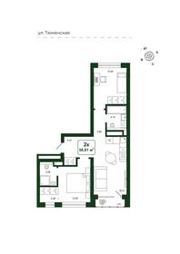 Квартира 56,8 м², 2-комнатная - изображение 1
