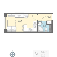 Квартира 22,2 м², студия - изображение 2