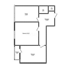 Квартира 61,7 м², 2-комнатная - изображение 1