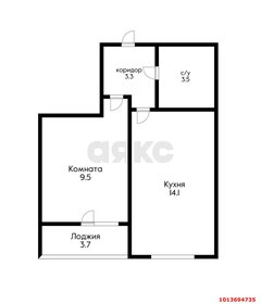 Квартира 38,2 м², 1-комнатная - изображение 1