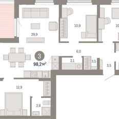 Квартира 98,2 м², 3-комнатная - изображение 3