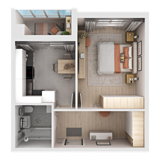 Квартира 38 м², 1-комнатная - изображение 3