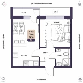 Квартира 34,8 м², 1-комнатная - изображение 1