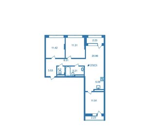 Квартира 79,5 м², 3-комнатная - изображение 1