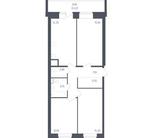 Квартира 74,2 м², 3-комнатная - изображение 1