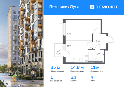 Квартира 35 м², 1-комнатная - изображение 1