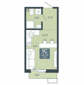 Квартира 22,7 м², студия - изображение 1