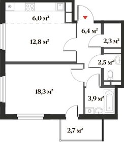 Квартира 50,6 м², 2-комнатная - изображение 1