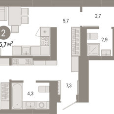 Квартира 65,7 м², 2-комнатная - изображение 3