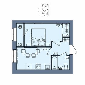 Квартира 28,3 м², 1-комнатная - изображение 1