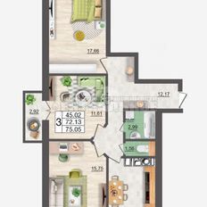 Квартира 75,1 м², 3-комнатная - изображение 2