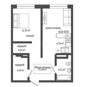 Квартира 51,1 м², 2-комнатная - изображение 1