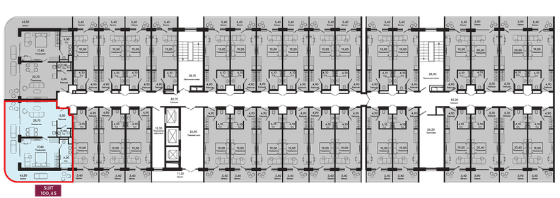 Квартира 100,4 м², 1-комнатные - изображение 2