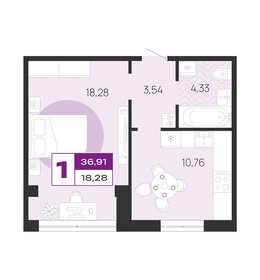Квартира 36,9 м², 1-комнатная - изображение 1
