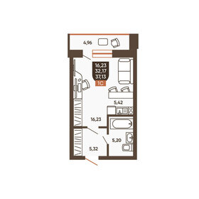 Квартира 37,1 м², 1-комнатная - изображение 1
