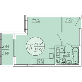 Квартира 31,5 м², студия - изображение 1