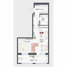 Квартира 42,6 м², 1-комнатная - изображение 2