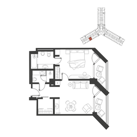 Квартира 64,3 м², 2-комнатные - изображение 1