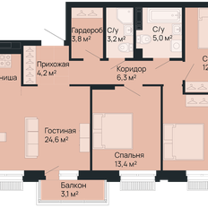 Квартира 94,8 м², 3-комнатная - изображение 2