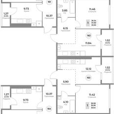 Квартира 53,6 м², 2-комнатная - изображение 2