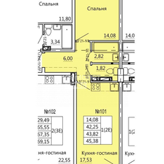Квартира 45,4 м², 2-комнатная - изображение 2