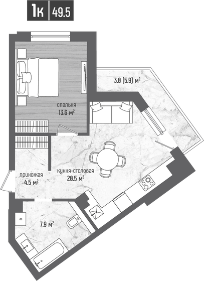 70,9 м², 1-комнатные апартаменты 35 948 992 ₽ - изображение 13