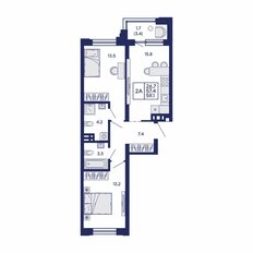 Квартира 59,1 м², 2-комнатная - изображение 2