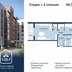 Квартира 58,7 м², 2-комнатная - изображение 2