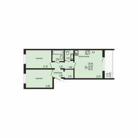 Квартира 55,5 м², 2-комнатная - изображение 1