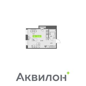 Квартира 32,1 м², студия - изображение 1