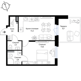 Квартира 41 м², 1-комнатная - изображение 1