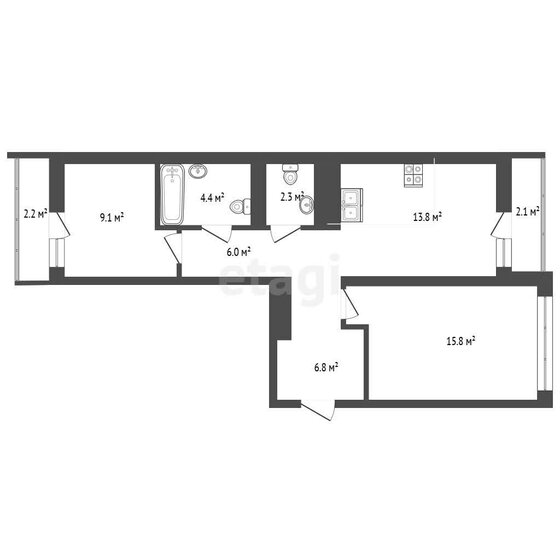 67,6 м², 2-комнатная квартира 9 900 000 ₽ - изображение 97