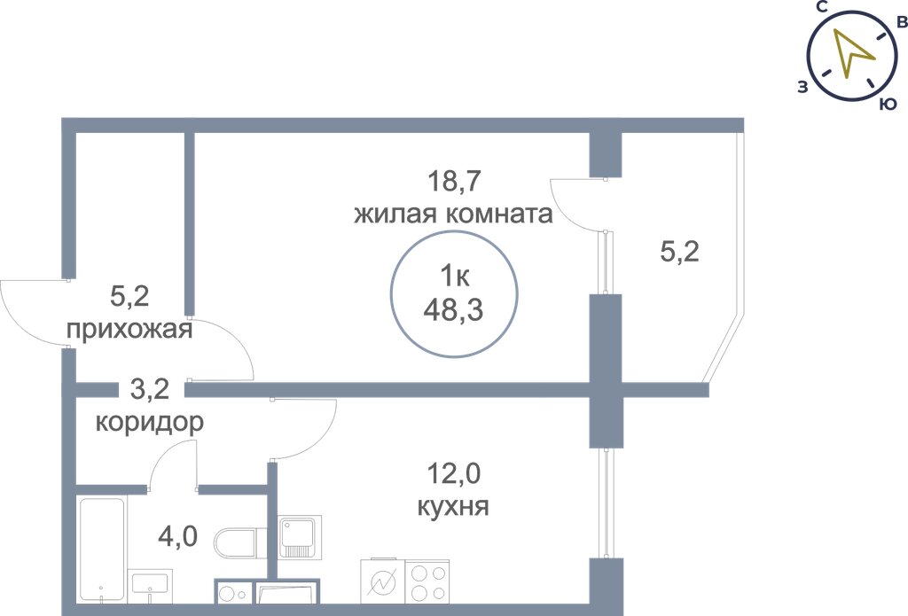 Варианты планировок ЖК «Семейный» - планировка 1