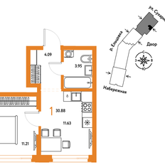 Квартира 30,9 м², 1-комнатная - изображение 3