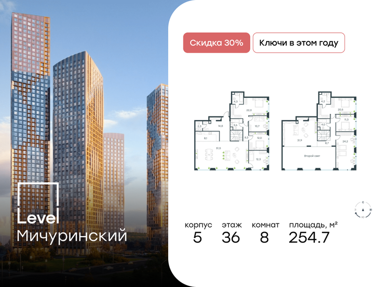 144,5 м², 5-комнатная квартира 99 000 000 ₽ - изображение 126