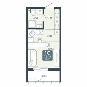 Квартира 25,5 м², студия - изображение 1