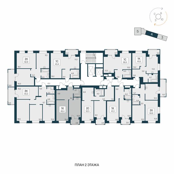 44,8 м², 1-комнатная квартира 8 850 000 ₽ - изображение 19