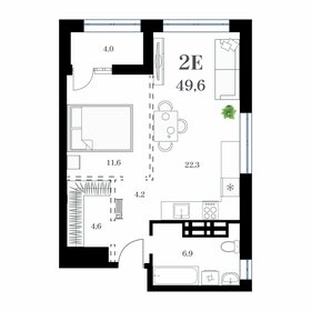 Квартира 51,5 м², 2-комнатная - изображение 1
