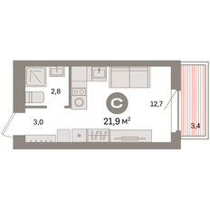 Квартира 21,9 м², студия - изображение 3