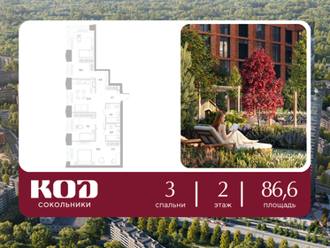 Квартира 86,6 м², 3-комнатная - изображение 1