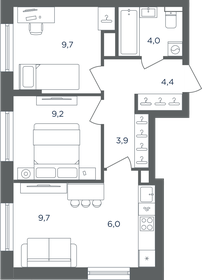 Квартира 46,9 м², 2-комнатная - изображение 1