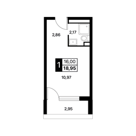 Квартира 19 м², студия - изображение 1