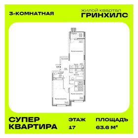 Квартира 63,6 м², 3-комнатная - изображение 1