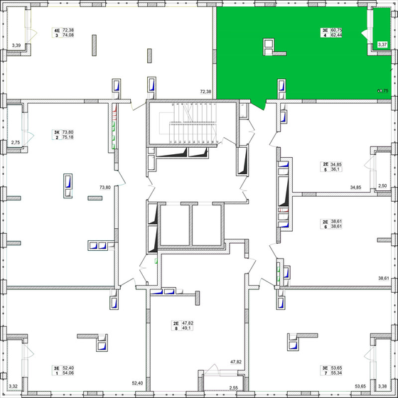 76,2 м², 3-комнатная квартира 5 550 000 ₽ - изображение 84