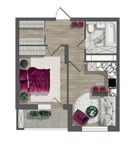 Квартира 41,7 м², 1-комнатная - изображение 2
