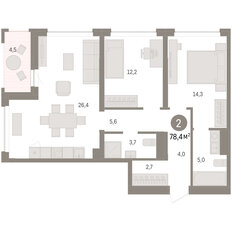 Квартира 78,7 м², 2-комнатная - изображение 3