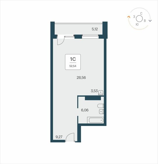 50,4 м², апартаменты-студия 8 700 000 ₽ - изображение 35