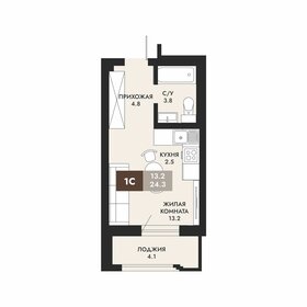Квартира 24,3 м², студия - изображение 1